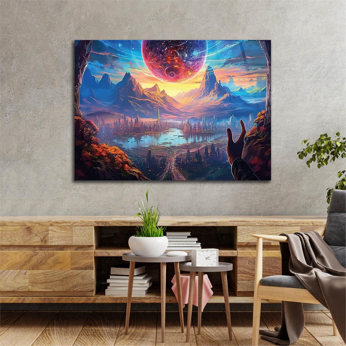 Horizontal Natured-Themed Tempered Glass Wall Art 316