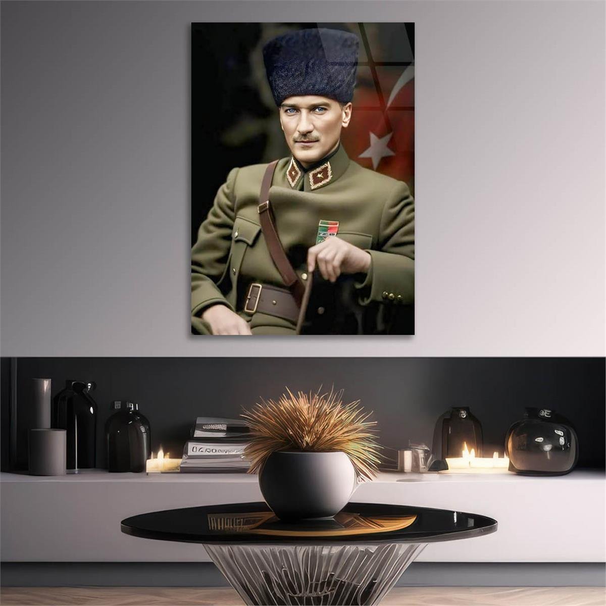 Dikey VatanTemalı Cam Tablo 215
