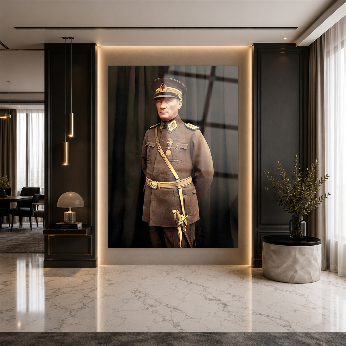 MUSTAFA KEMAL ATATÜRK GÖRSELLİ CAM TABLO 