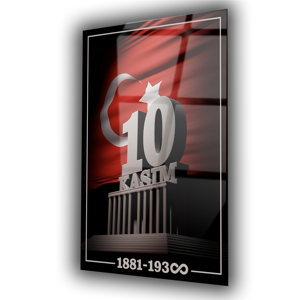 Dikey VatanTemalı Cam Tablo 129