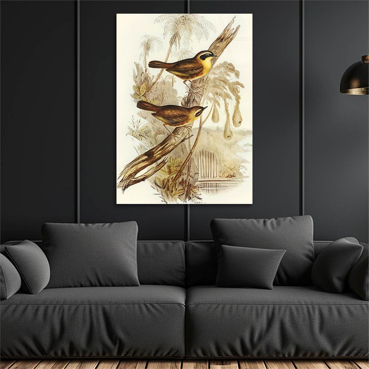 Dikey Sanat Temalı Cam Tablo 347