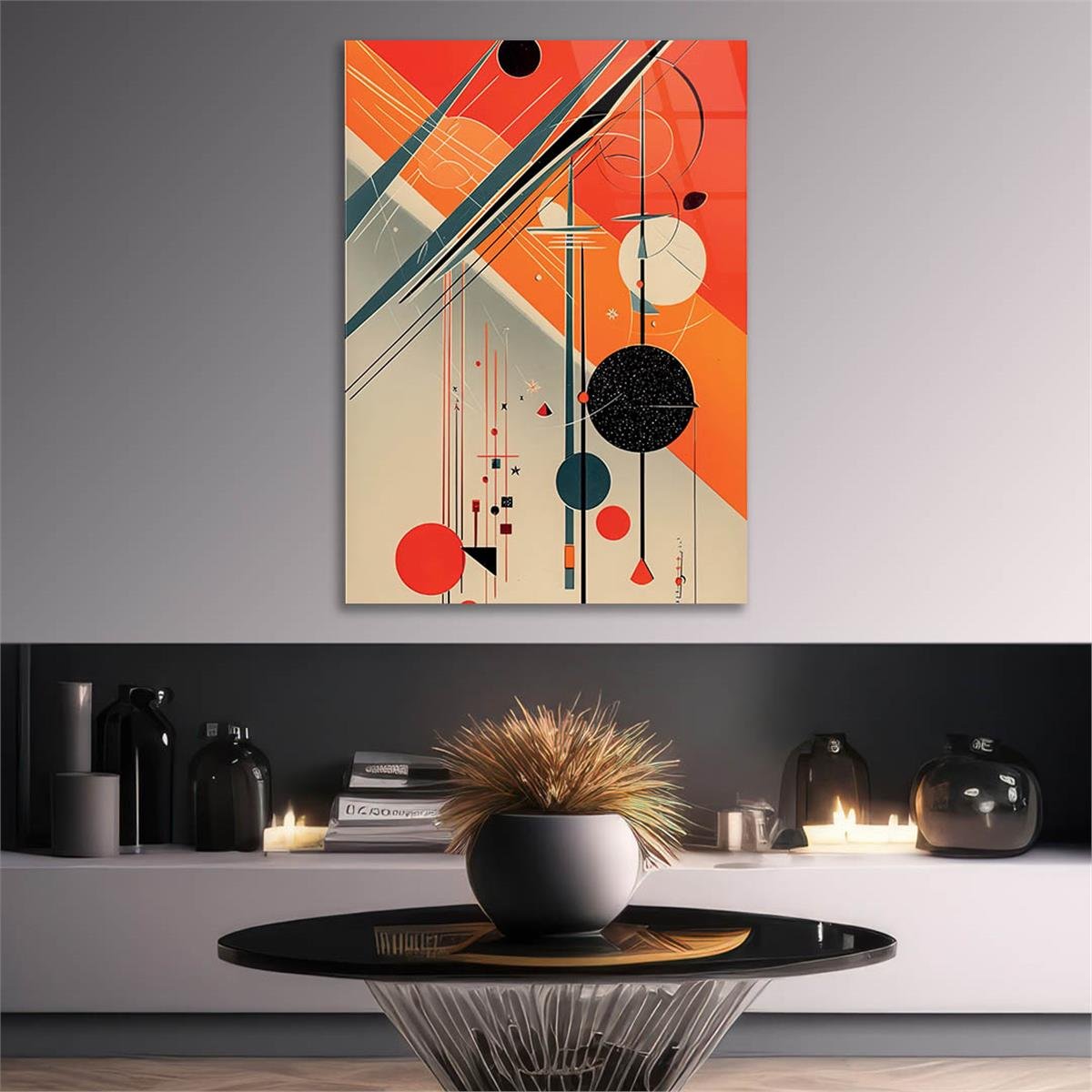 Vertical Tempered Glasss Wall Arts Art-Themed243