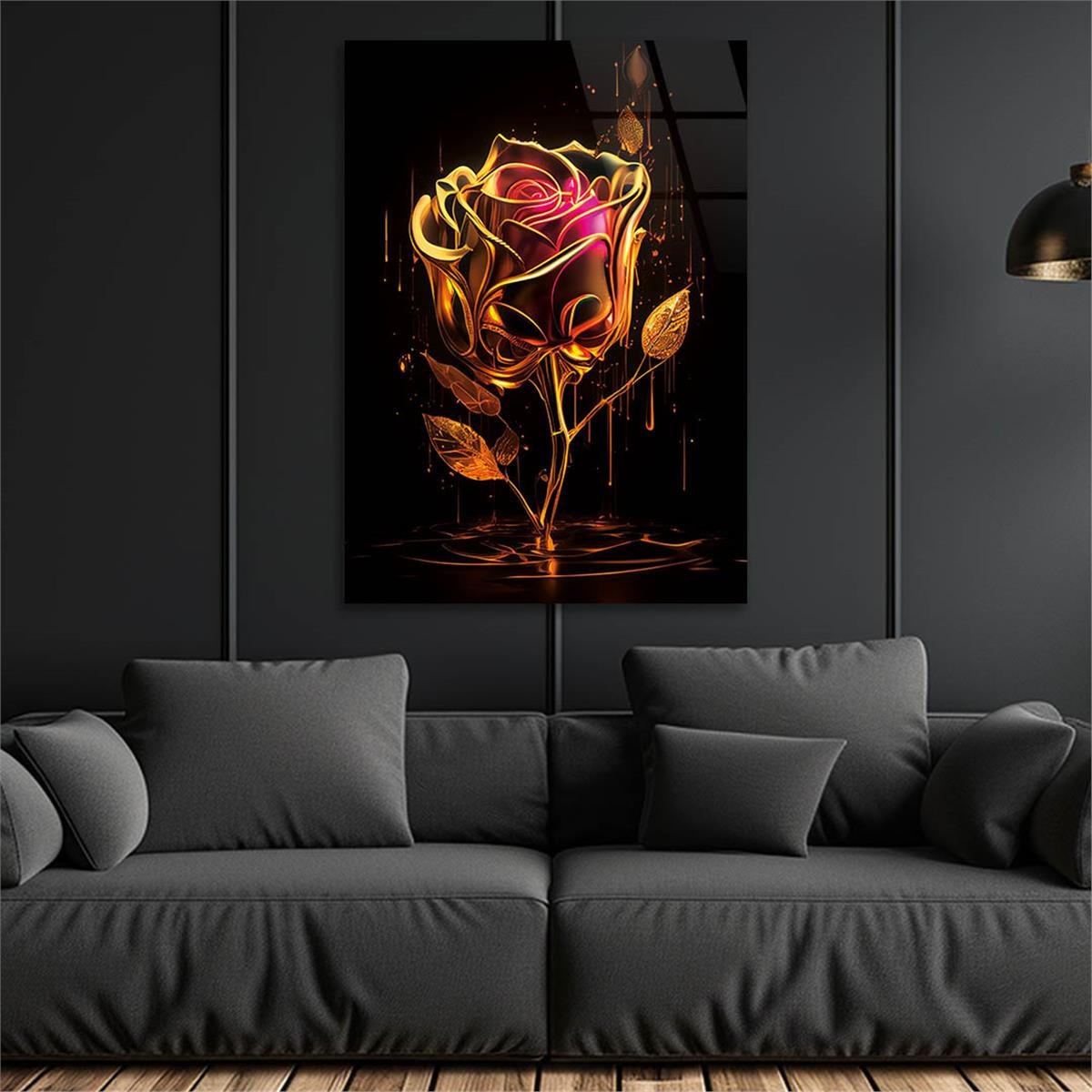 Vertical Tempered Glasss Wall Arts Natured-Themed130