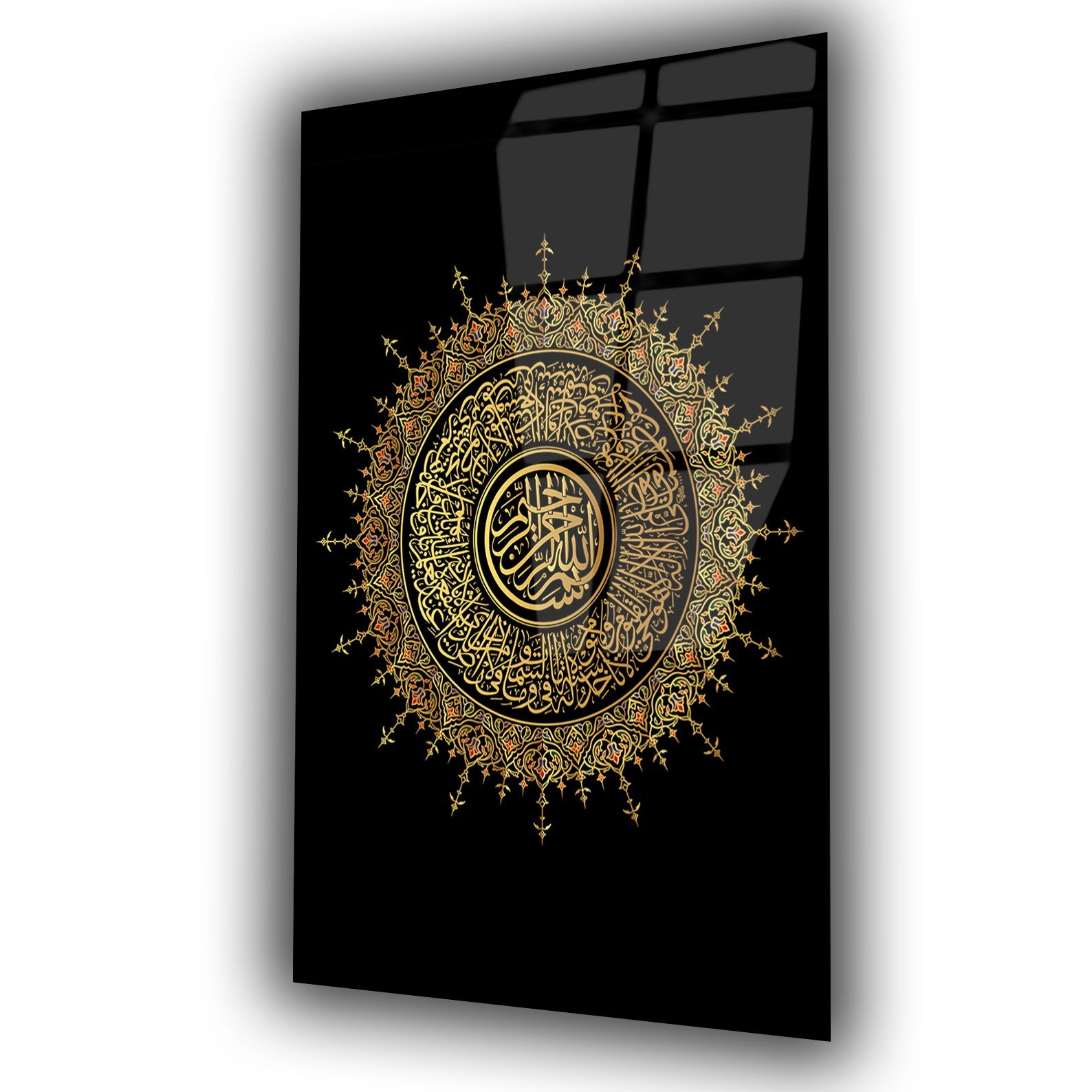 Religiöses Thema auf bedrucktem Glas