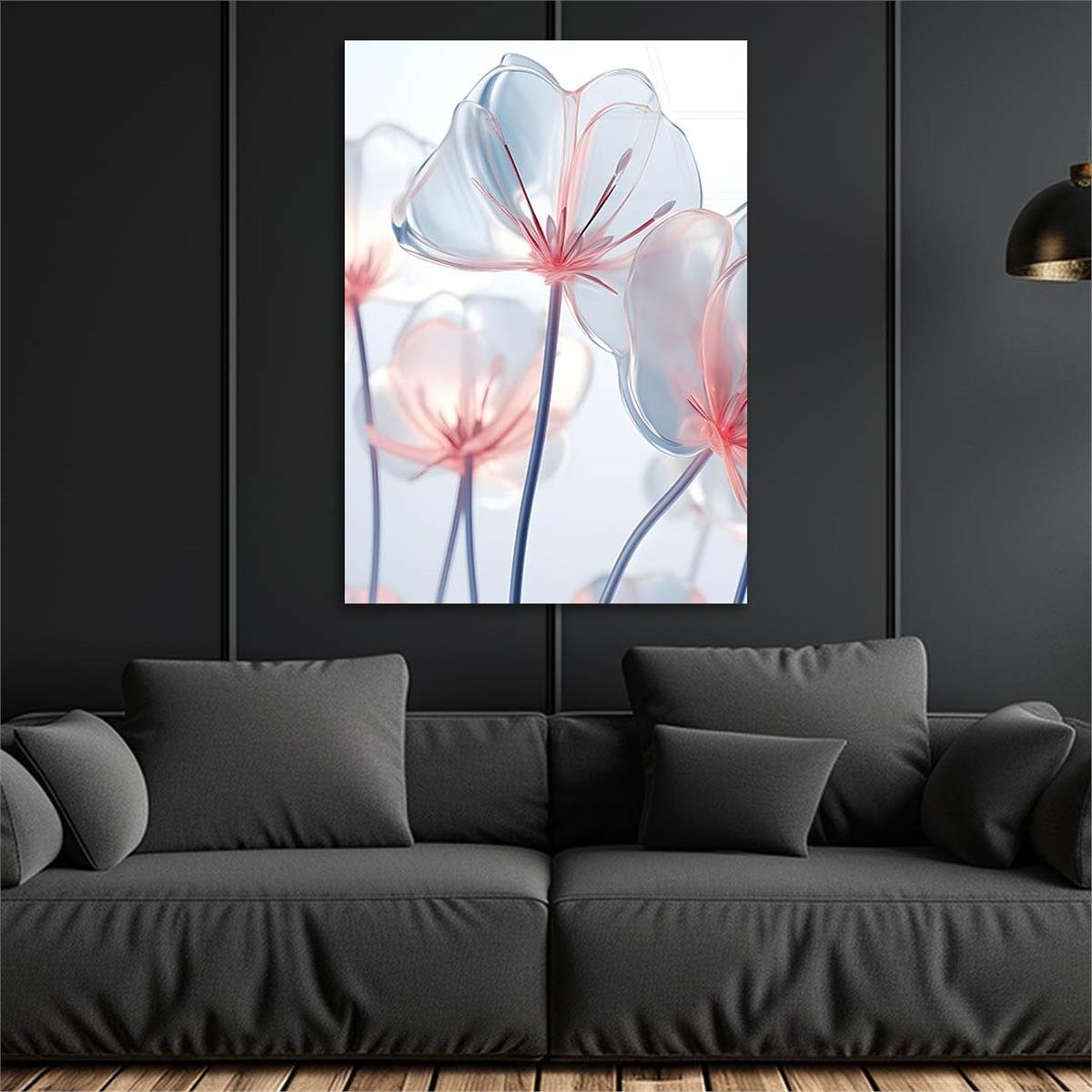 Dikey Sanat Temalı Cam Tablo 355
