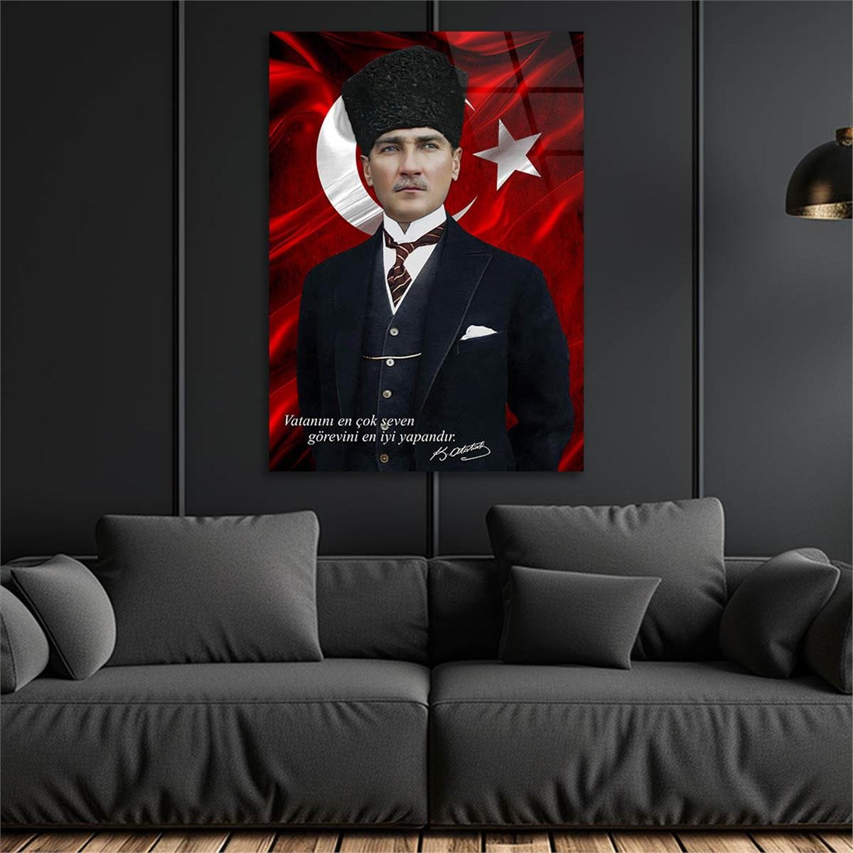 Dikey VatanTemalı Cam Tablo 288