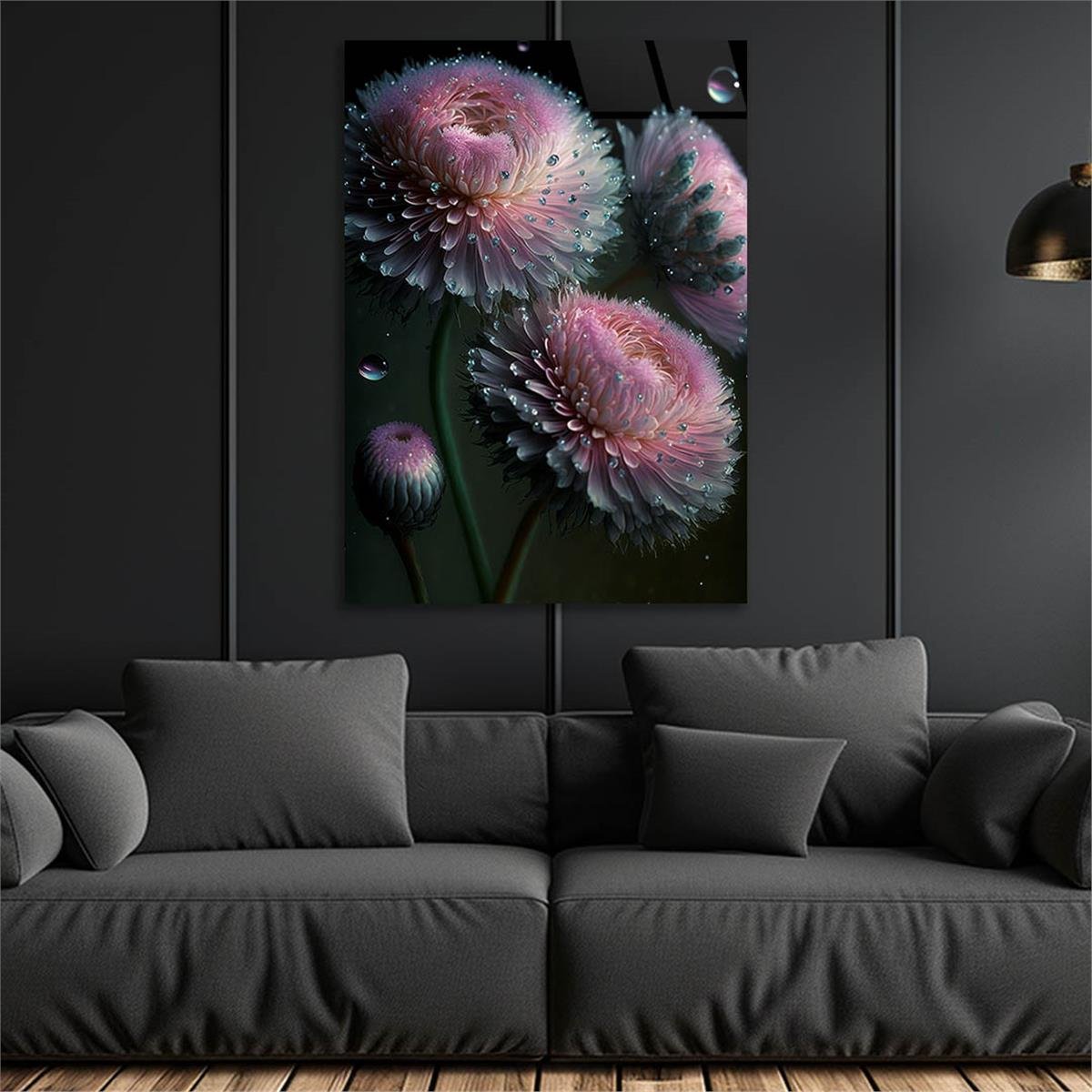 Vertical Tempered Glasss Wall Arts Natured-Themed154