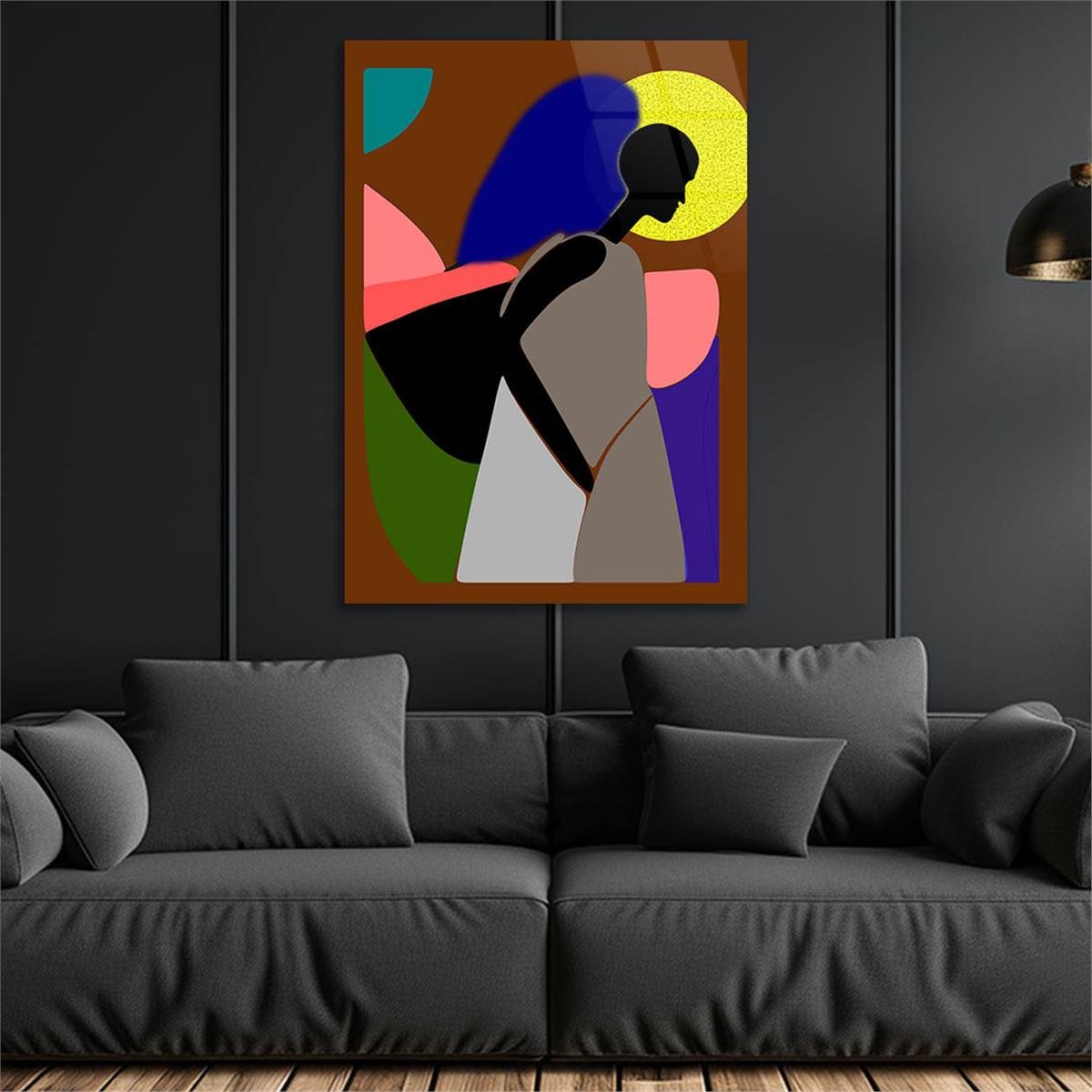 Dikey Sanat Temalı Cam Tablo 526