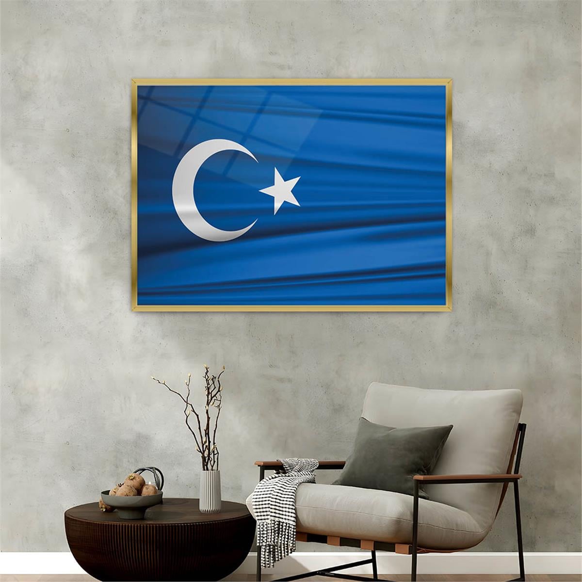 Alüminyum Çerçeveli Vatan Temalı Cam Tablo 066