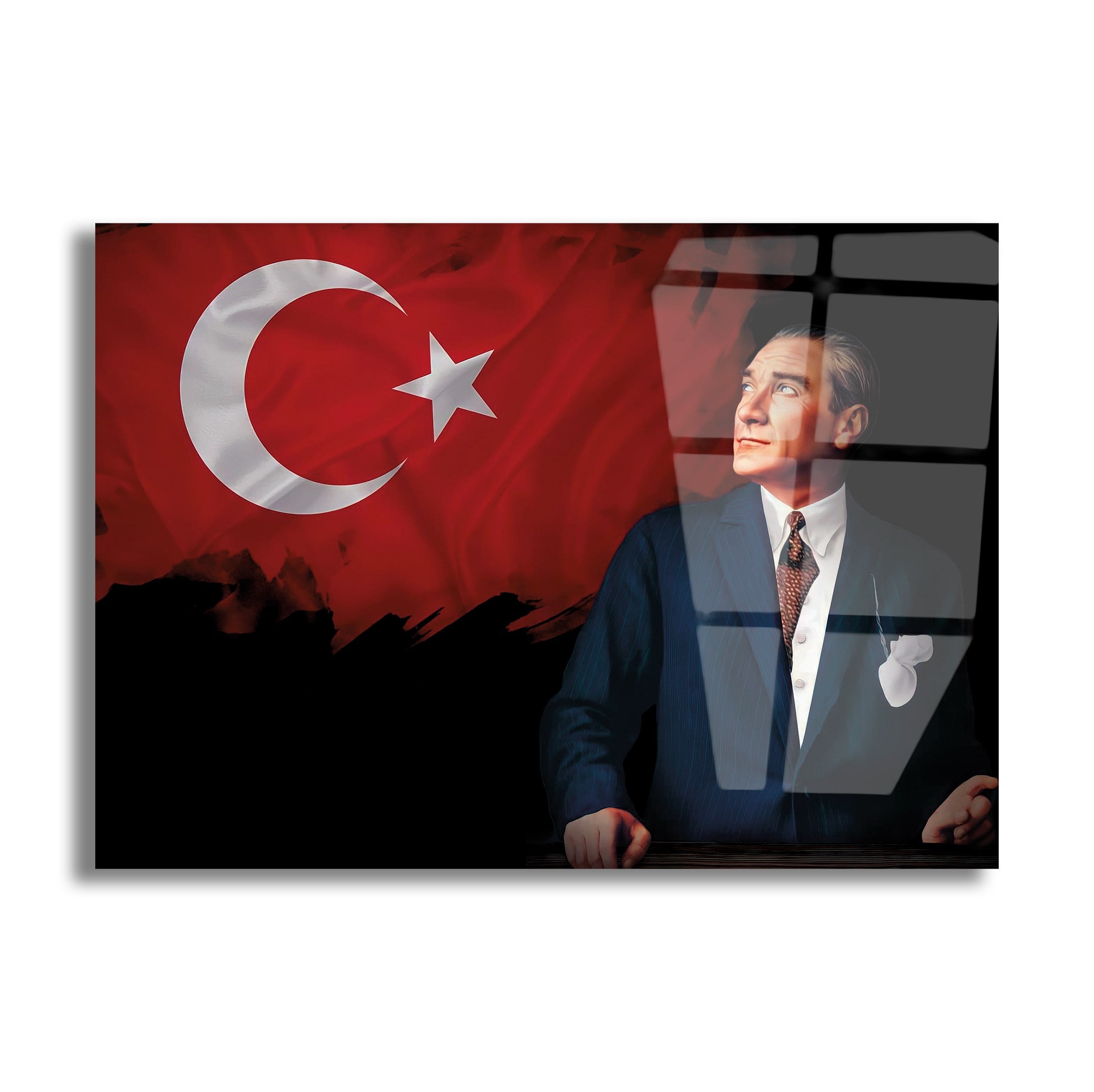 Yatay Vatan Temalı Cam Tablo63