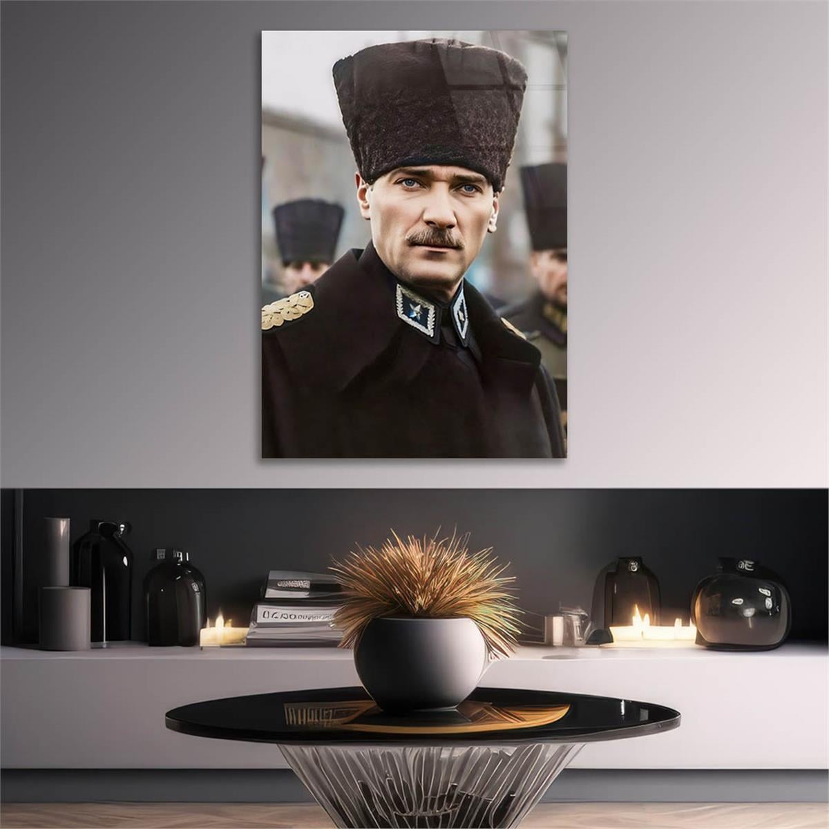 Dikey VatanTemalı Cam Tablo 203