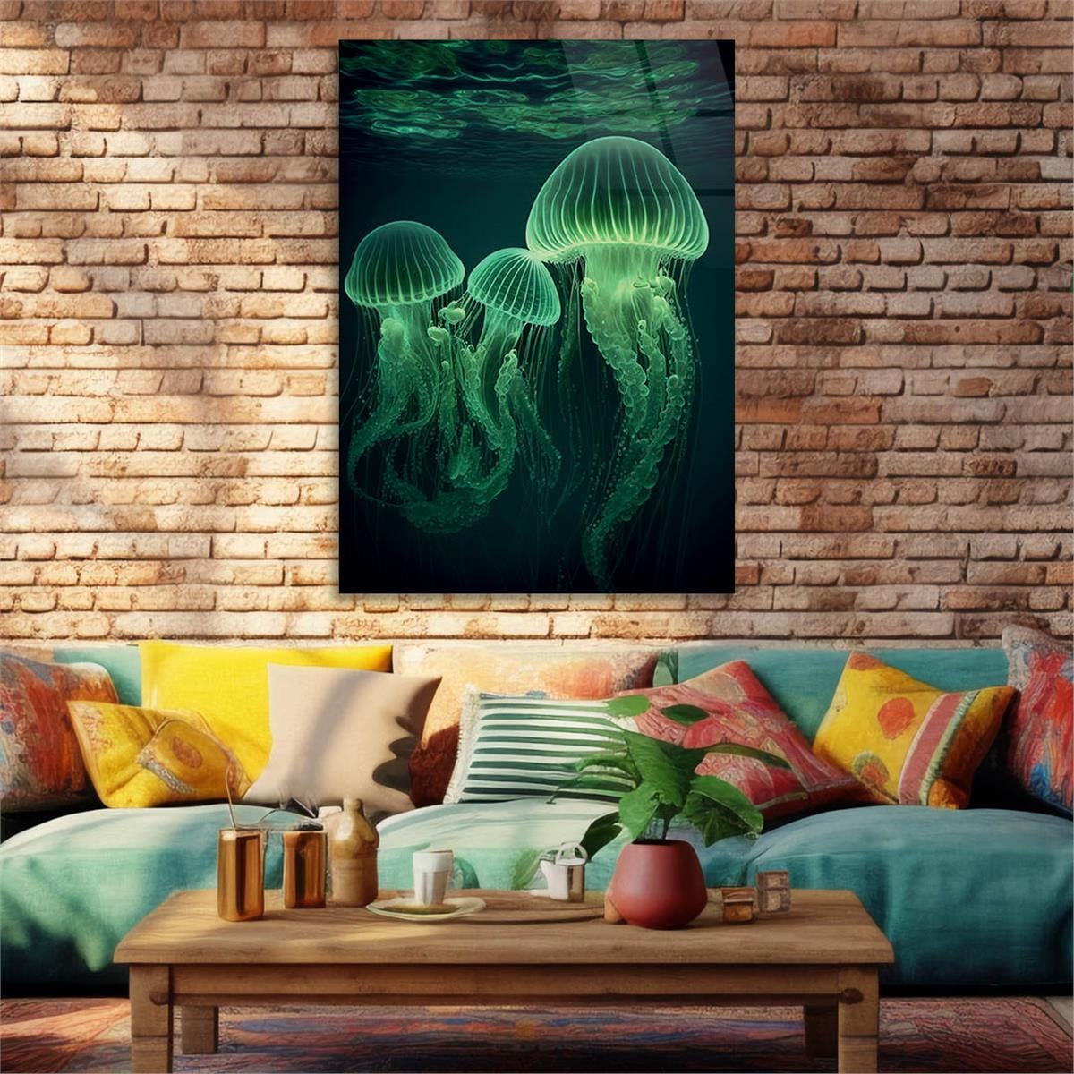 Vertical Tempered Glasss Wall Arts Natured-Themed220