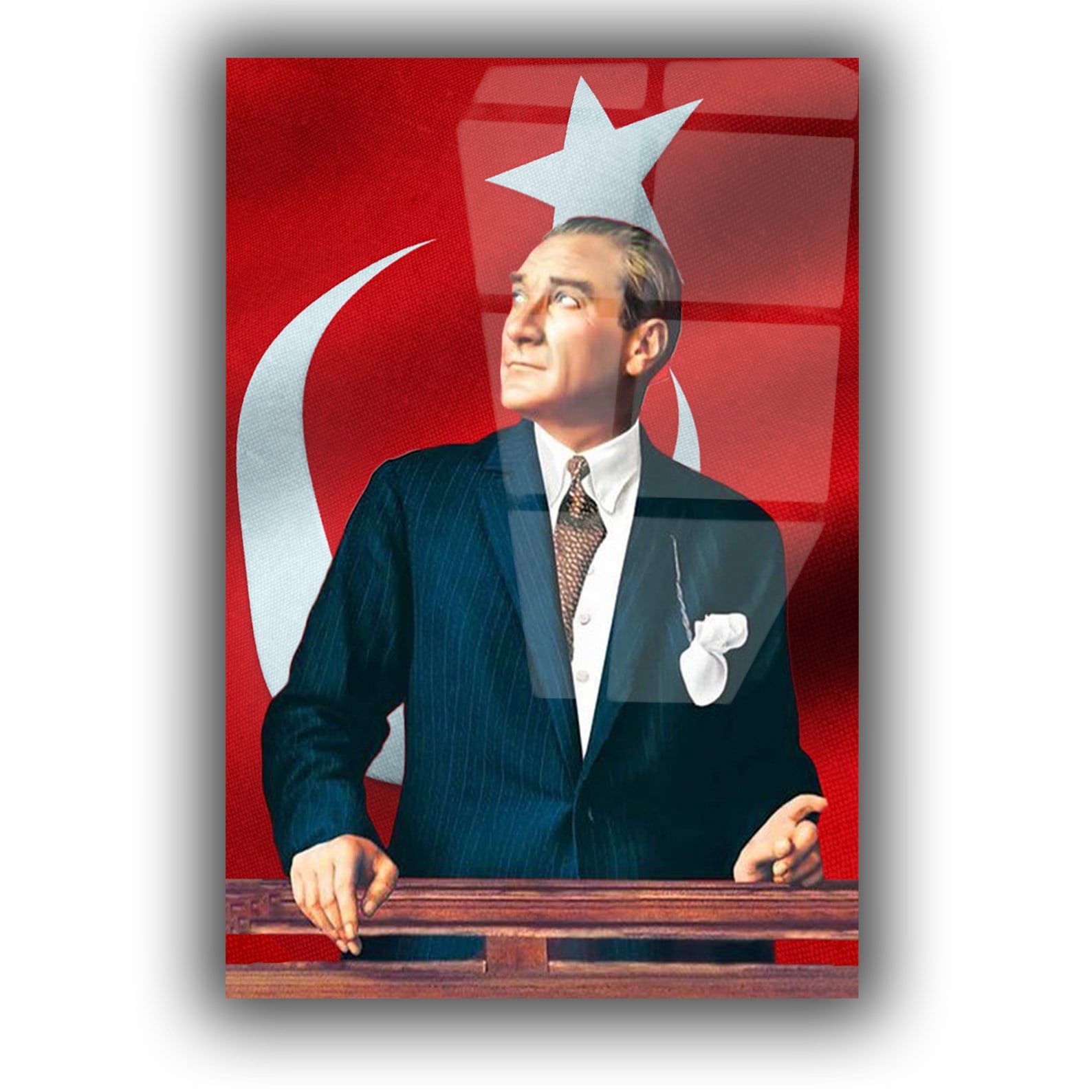 MUSTAFA KEMAL ATATÜRK GÖRSELLİ CAM TABLO