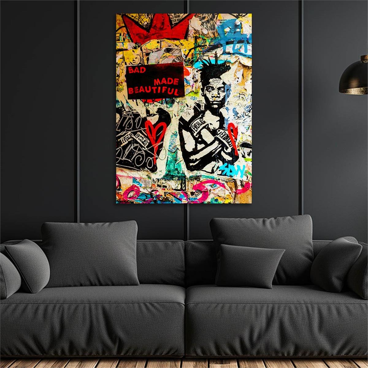 Dikey Sanat Temalı Cam Tablo 445