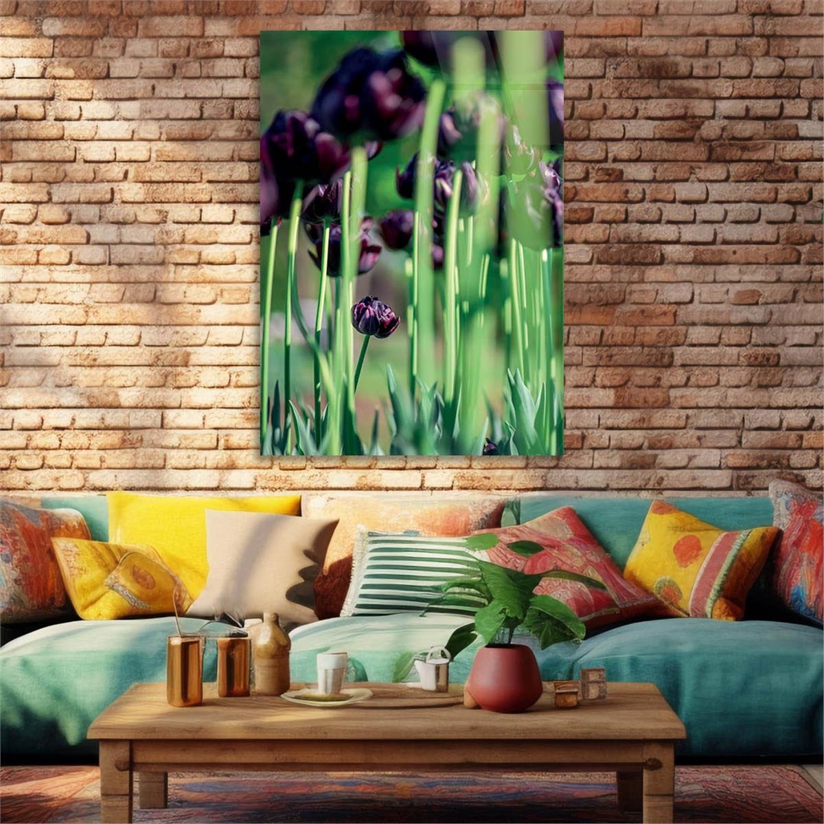 Vertical Tempered Glasss Wall Arts Natured-Themed204