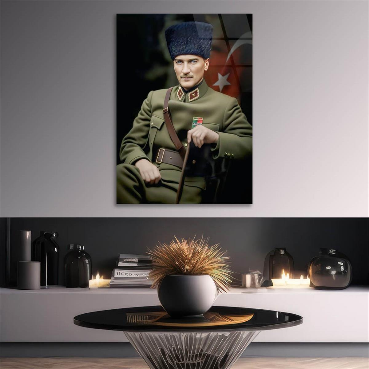 Dikey VatanTemalı Cam Tablo 234