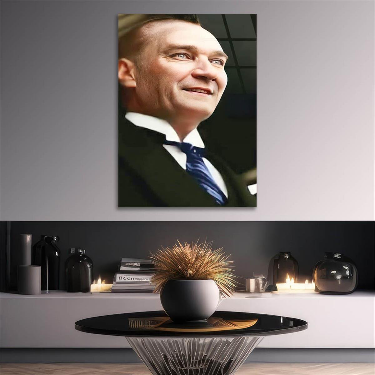 Mustafa Kemal Atatürk Gehard Glasschilderij 