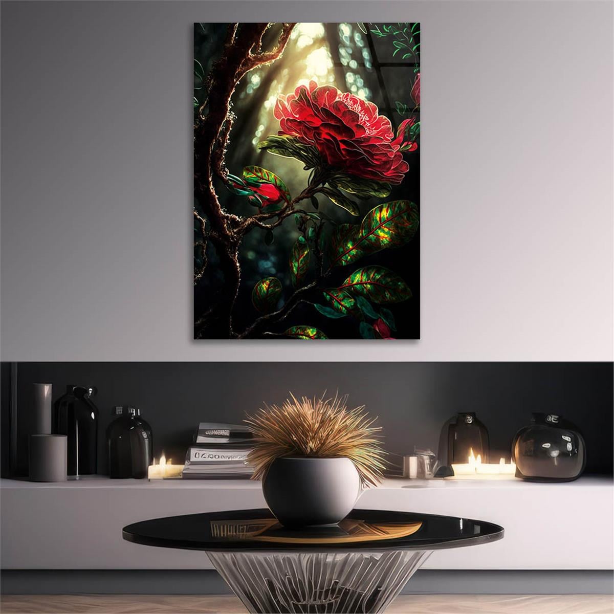 Vertical Tempered Glasss Wall Arts Natured-Themed174
