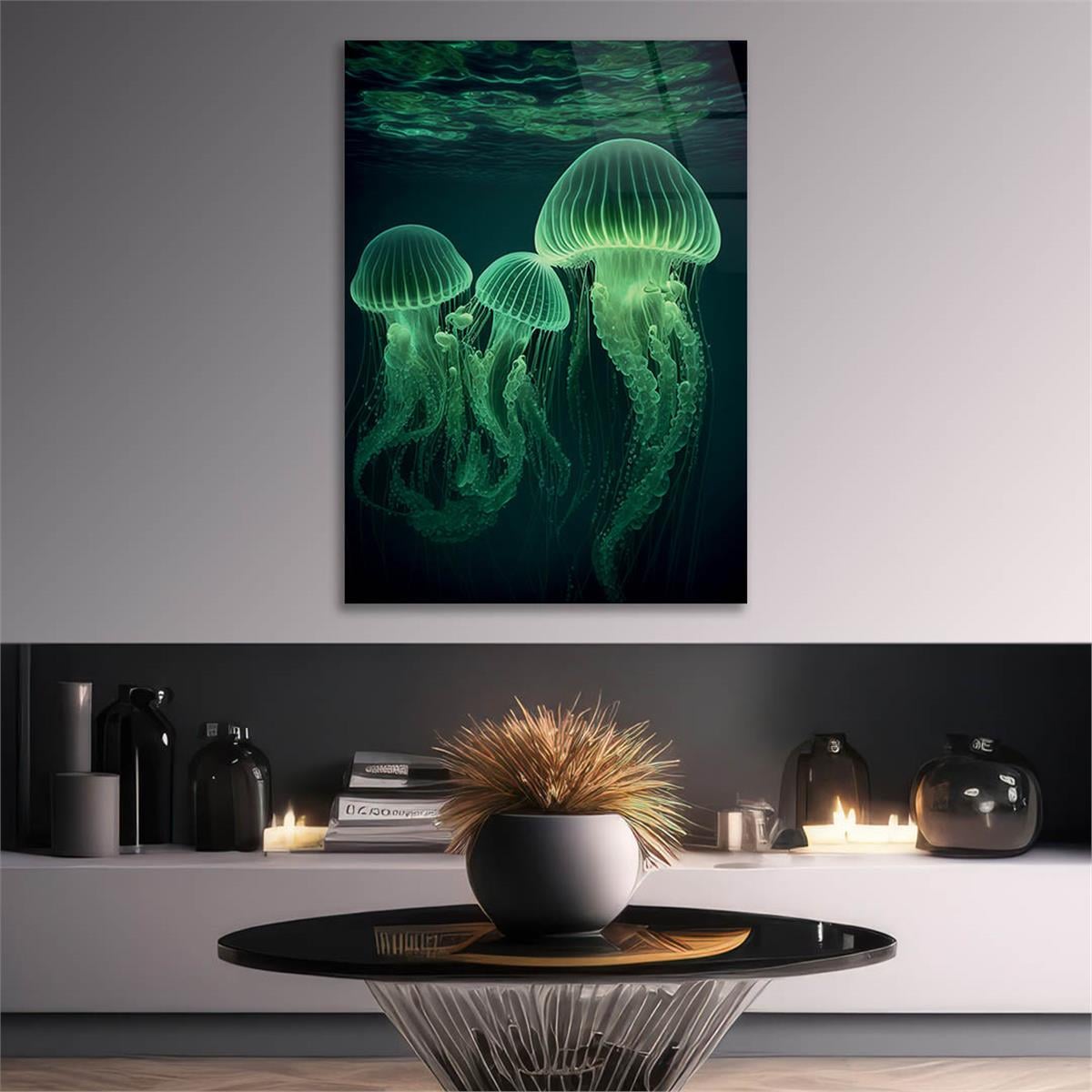 Vertical Tempered Glasss Wall Arts Natured-Themed220