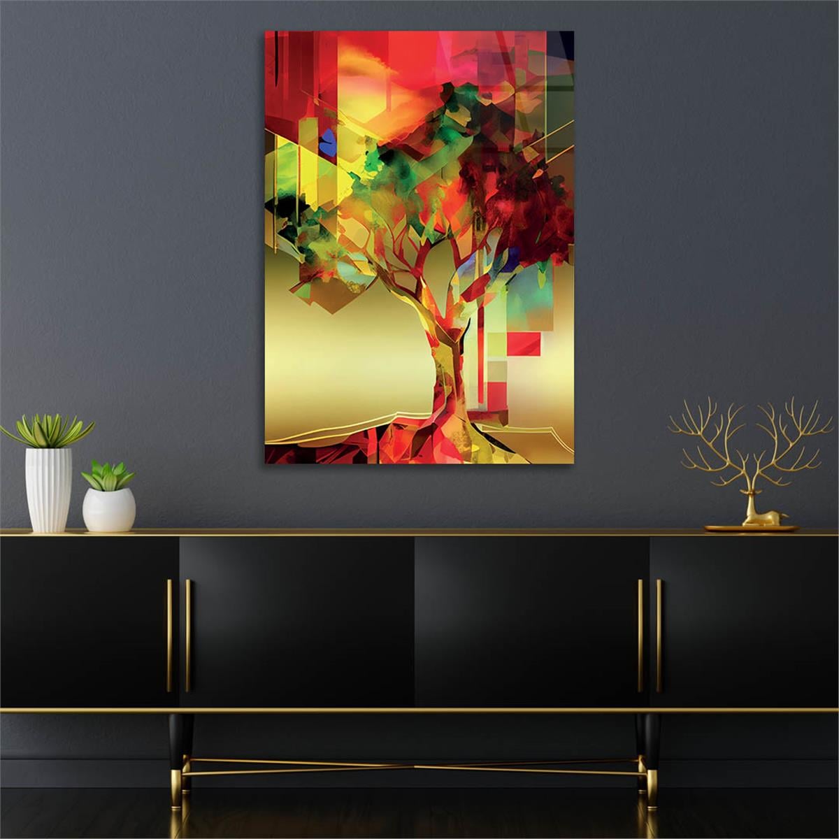 Vertical Tempered Glasss Wall Arts Art-Themed251