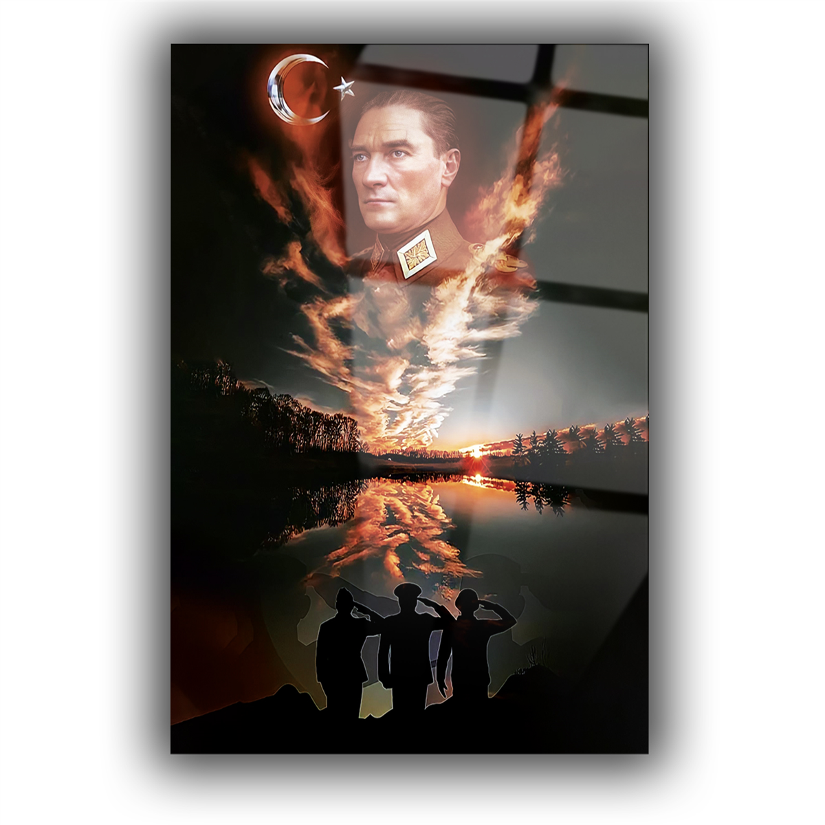 MUSTAFA KEMAL ATATÜRK GÖRSELLİ CAM TABLO