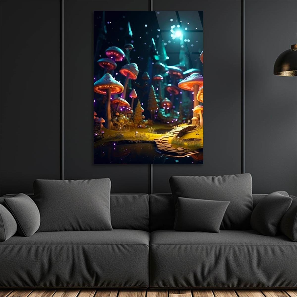 Dikey Sanat Temalı Cam Tablo 547