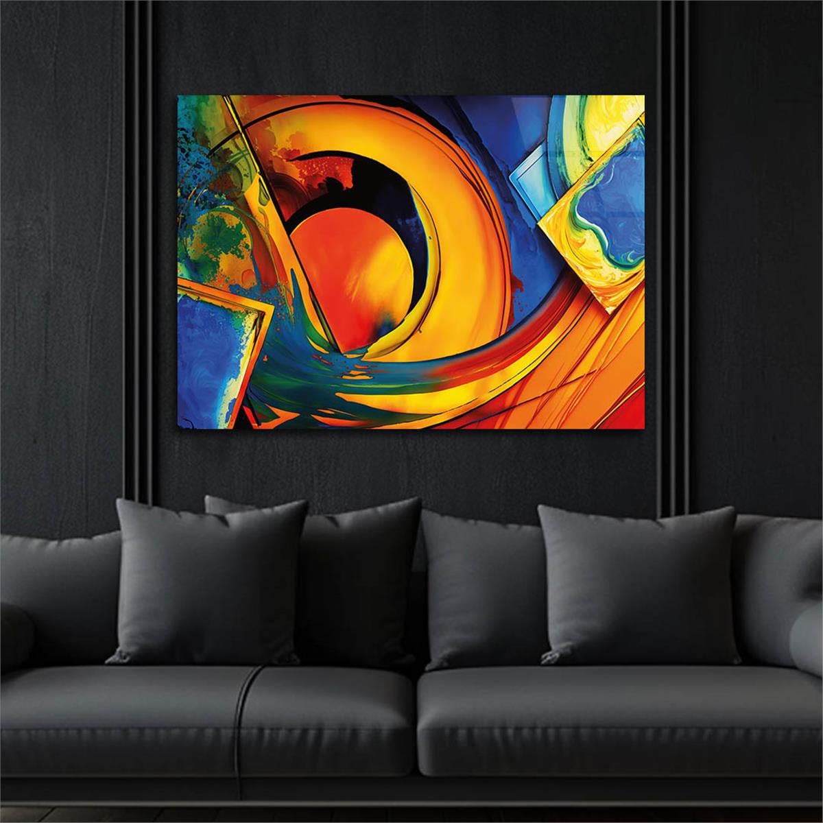 Horizontal Art-Themed Tempered Glass Wall Art 356