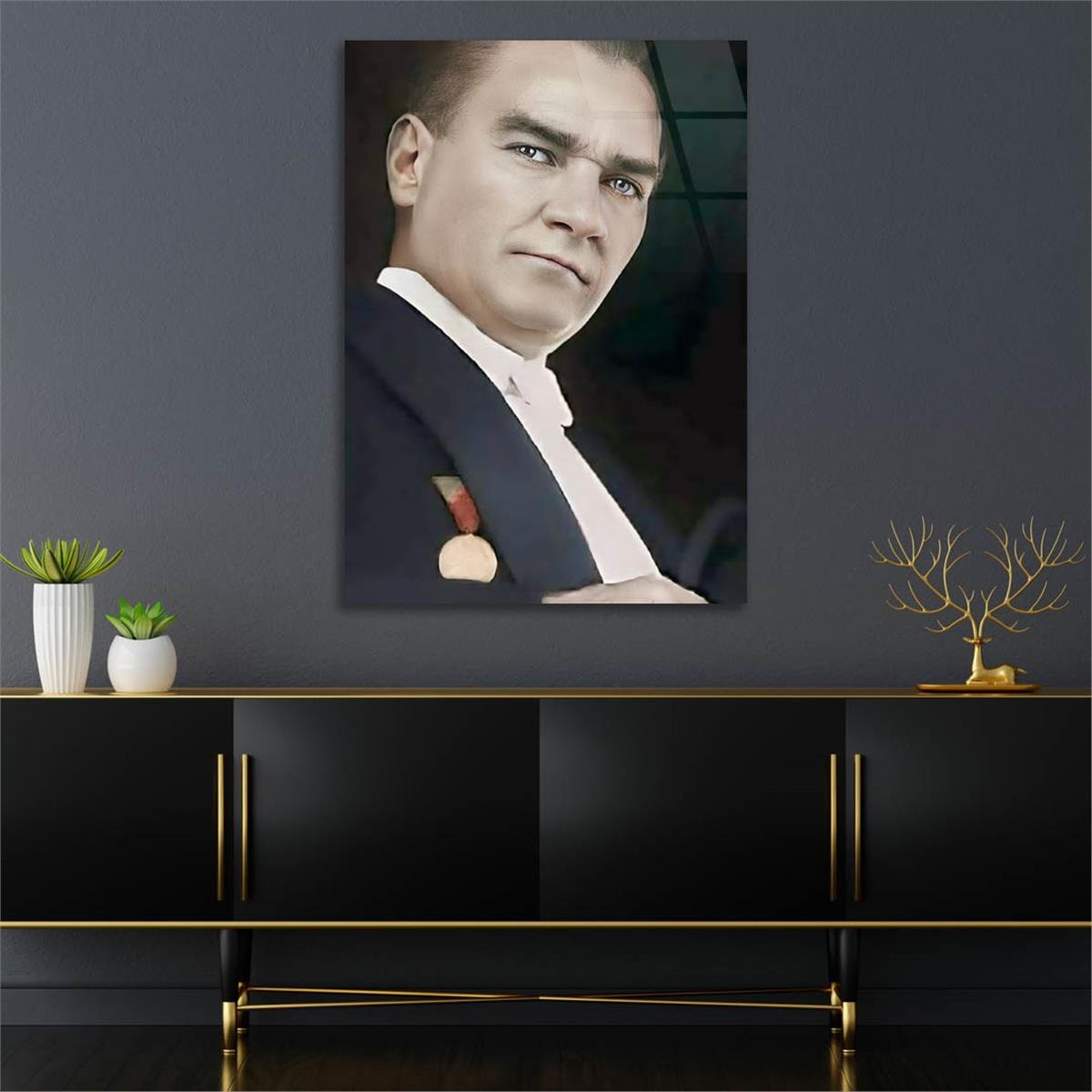 Dikey VatanTemalı Cam Tablo 229