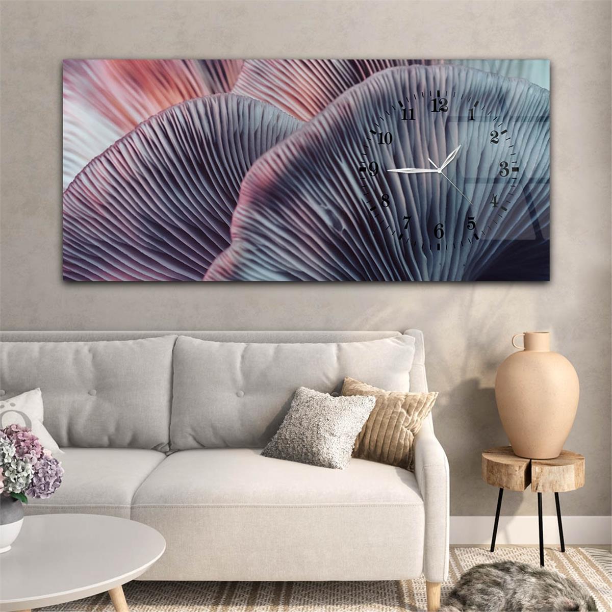 Side-Clock, Art And Nature-Themed Horizontal Glass Wall Painting 071