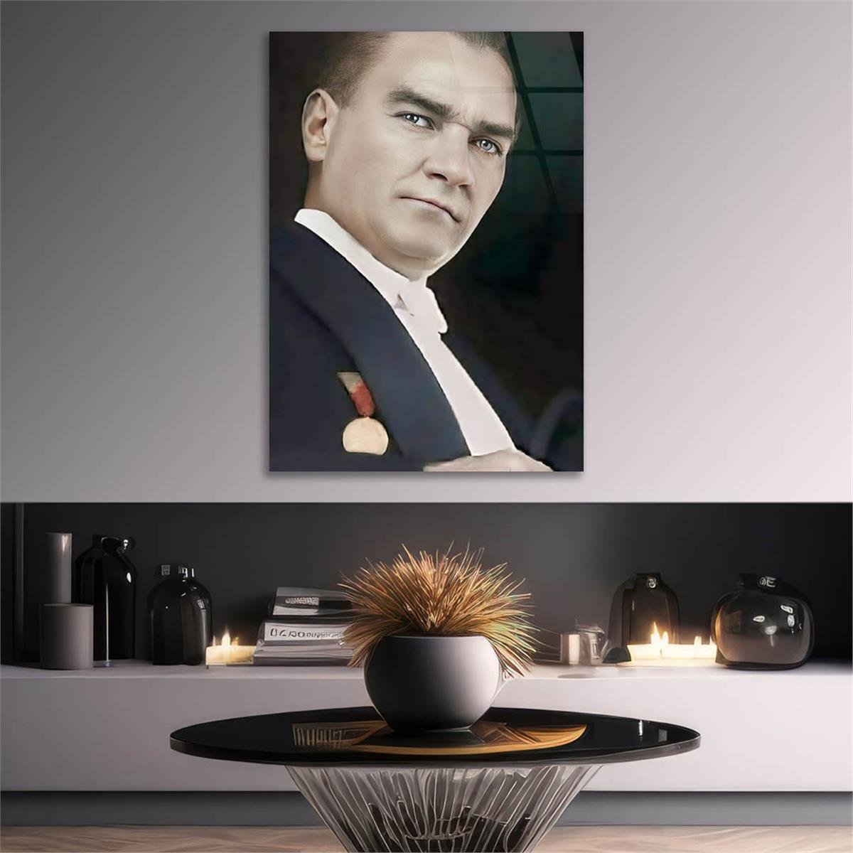 Dikey VatanTemalı Cam Tablo 229