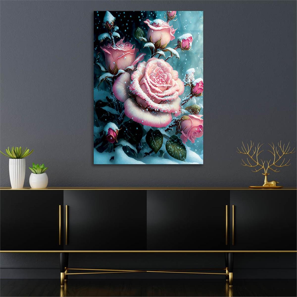 Vertical Tempered Glasss Wall Arts Natured-Themed149