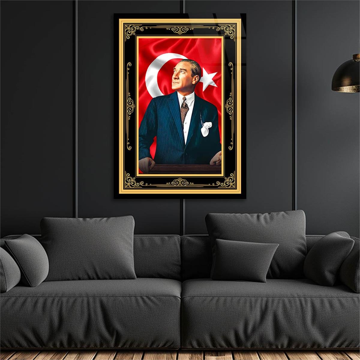 Dikey VatanTemalı Cam Tablo 207