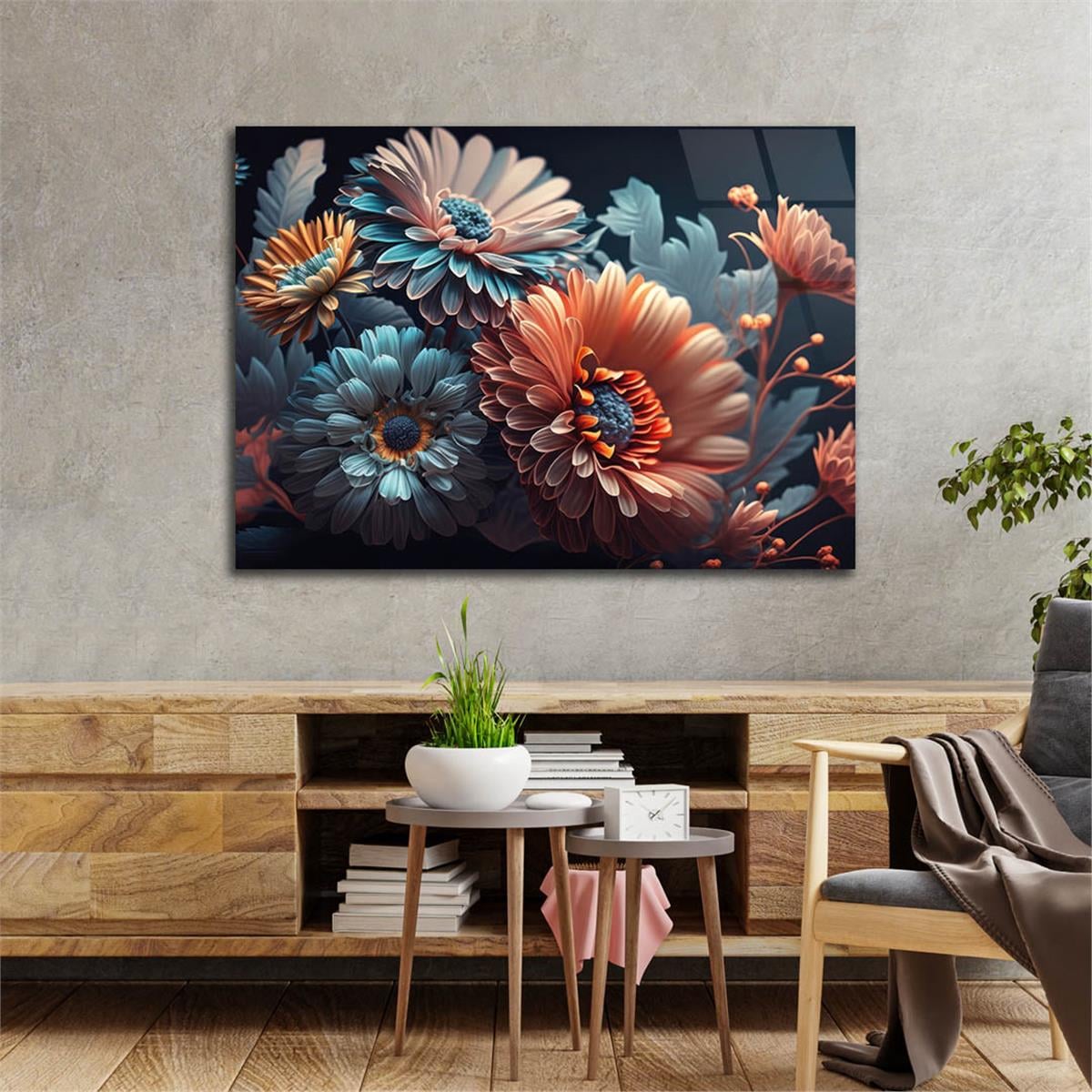 Horizontal Natured-Themed Tempered Glass Wall Art 292