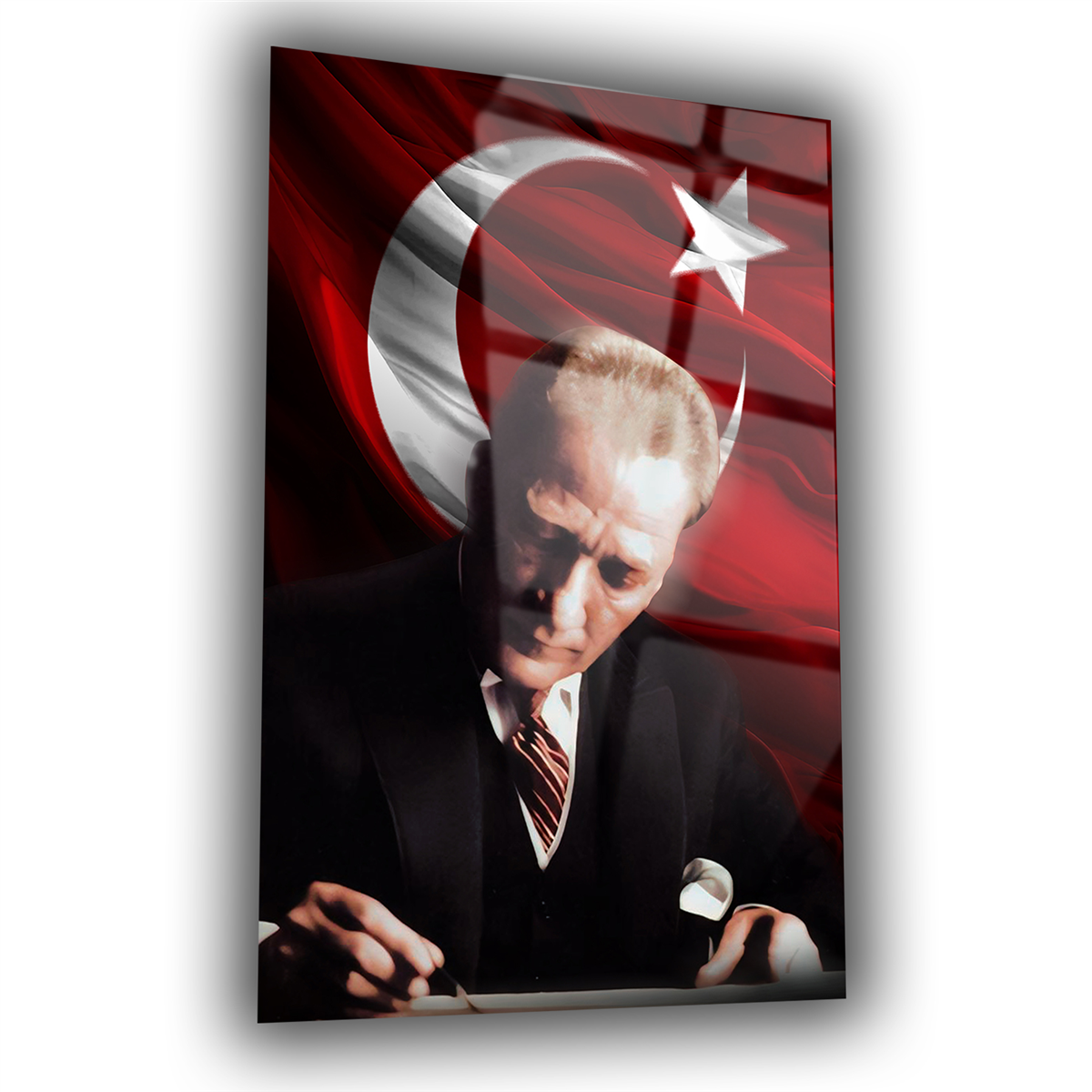 Dikey VatanTemalı Cam Tablo 149