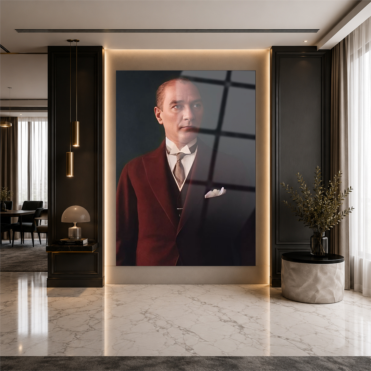 Dikey VatanTemalı Cam Tablo 196
