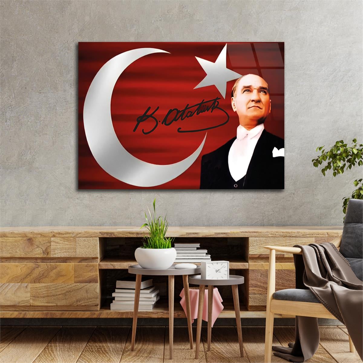 MUSTAFA KEMAL ATATÜRK Tempered Glass Wall Art