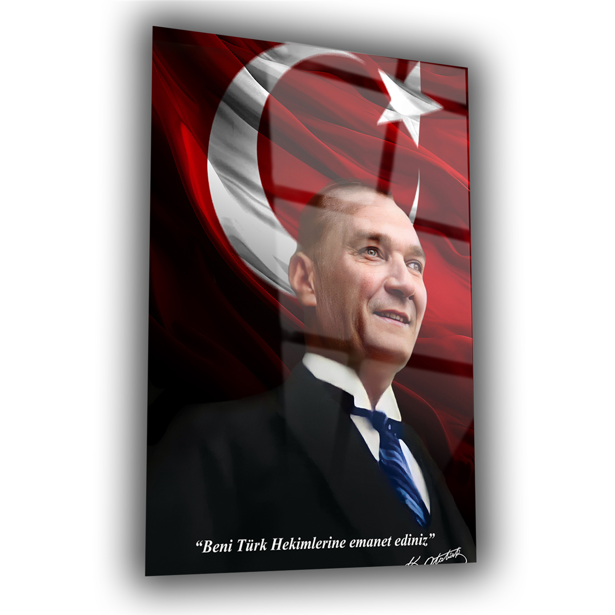 Dikey VatanTemalı Cam Tablo 189