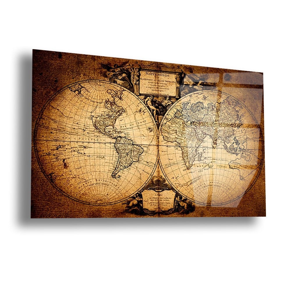The World Map Of Piri Reis 1513 Tempered Glass Wall Art