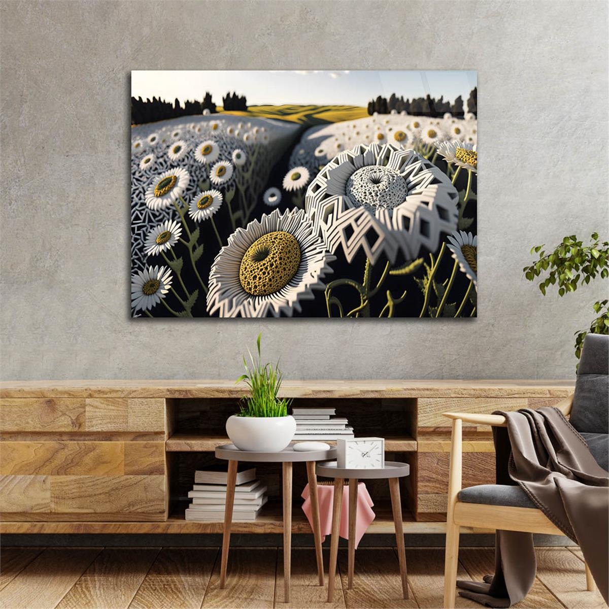 Horizontal Art-Themed Tempered Glass Wall Art 322