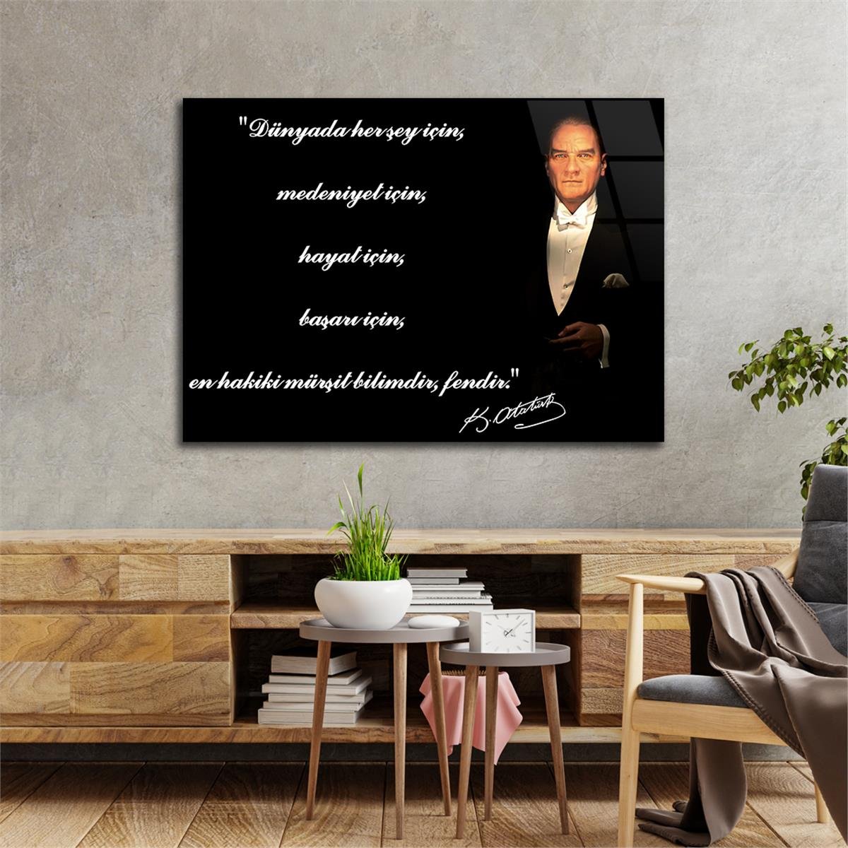 MUSTAFA KEMAL ATATÜRK Tempered Glass Wall Art 