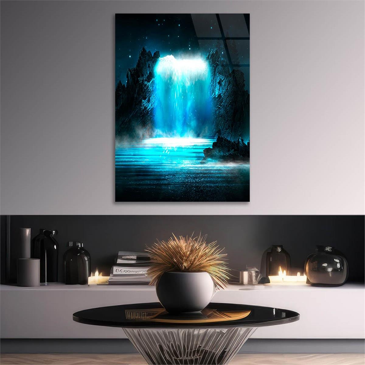 Dikey Sanat Temalı Cam Tablo 477