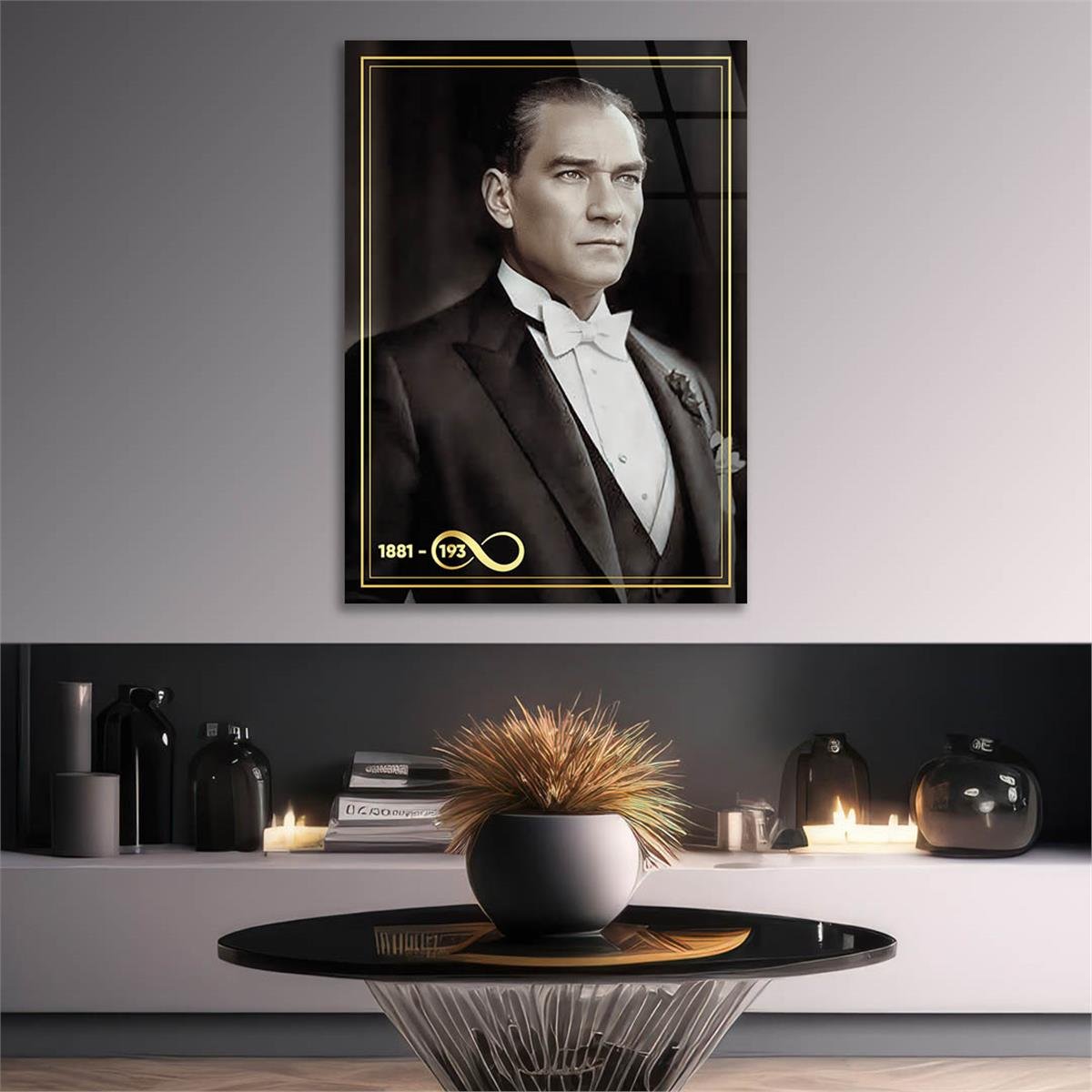 Dikey VatanTemalı Cam Tablo 259