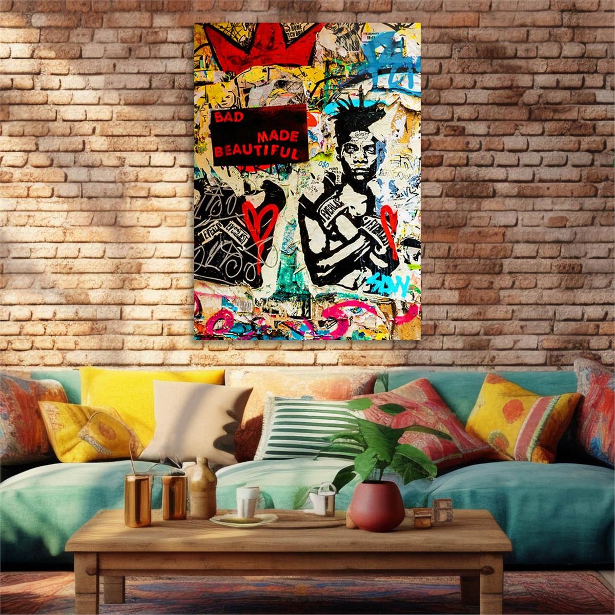 Dikey Sanat Temalı Cam Tablo 445