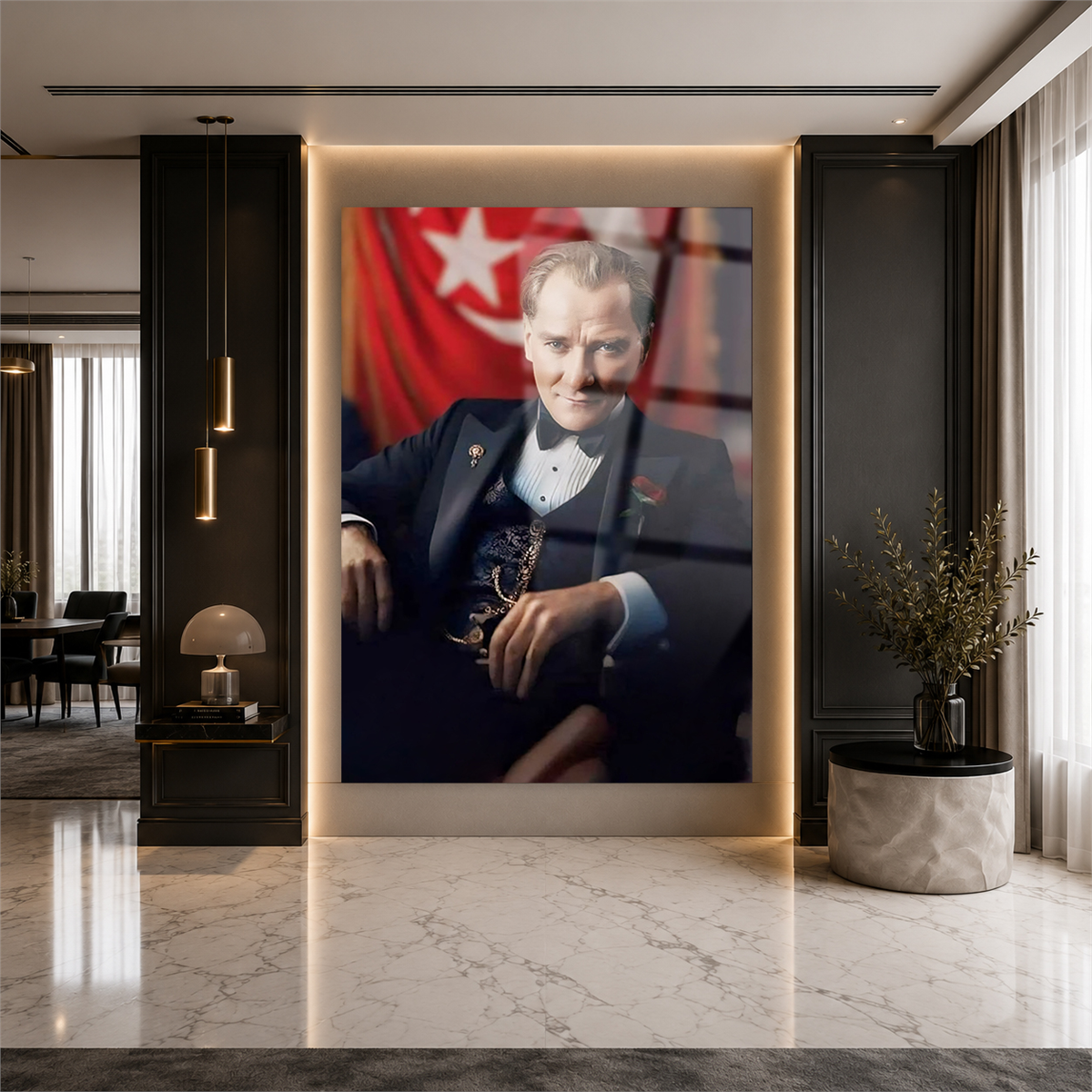 Dikey VatanTemalı Cam Tablo 205