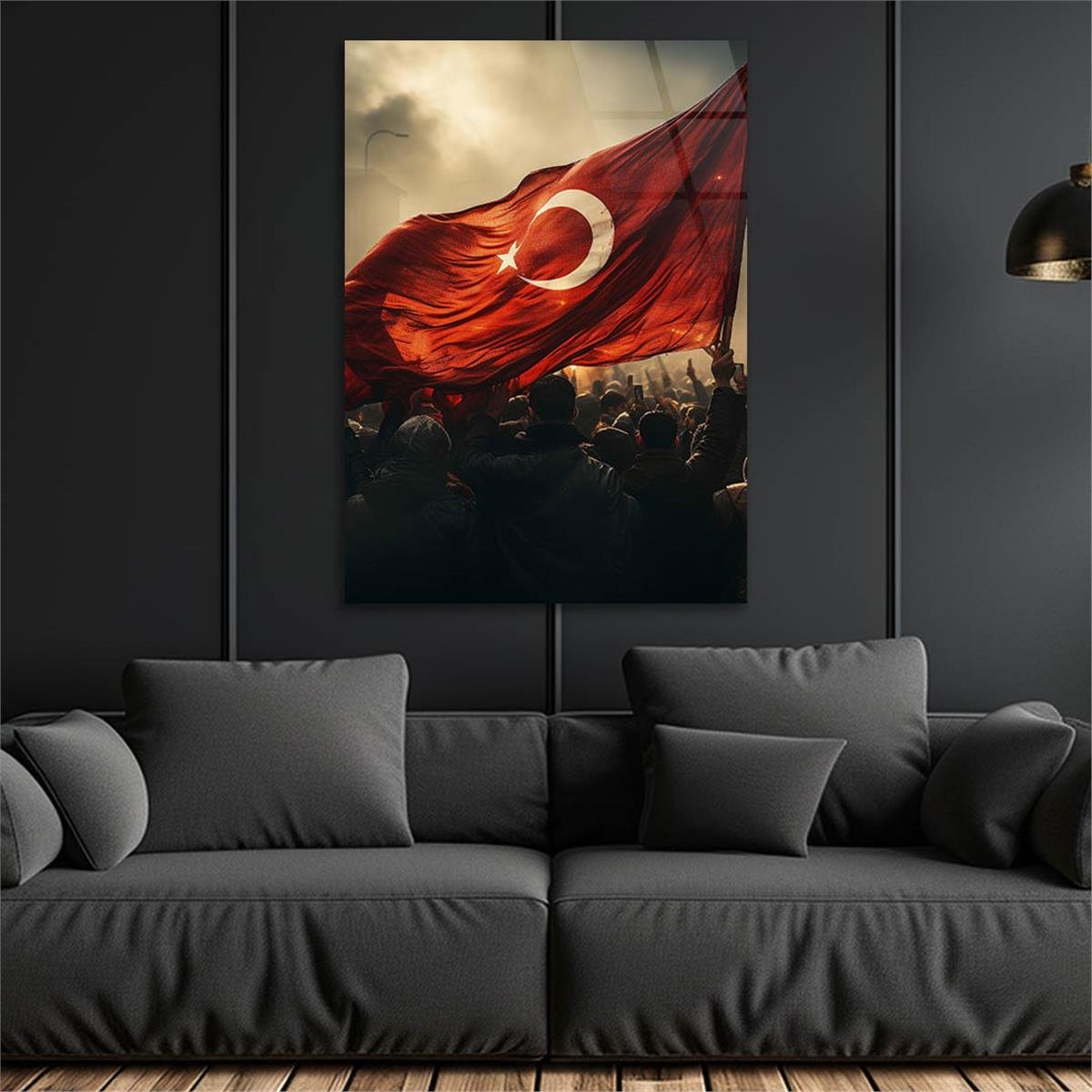 Dikey VatanTemalı Cam Tablo 160