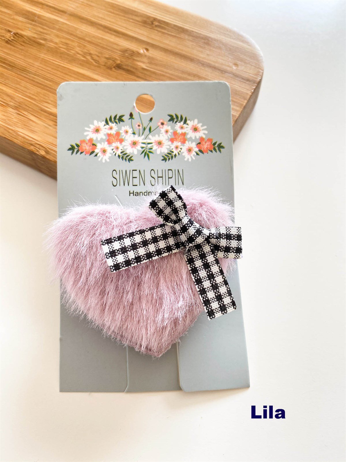 Kalpli Peluş Fiyonklu Klips Toka