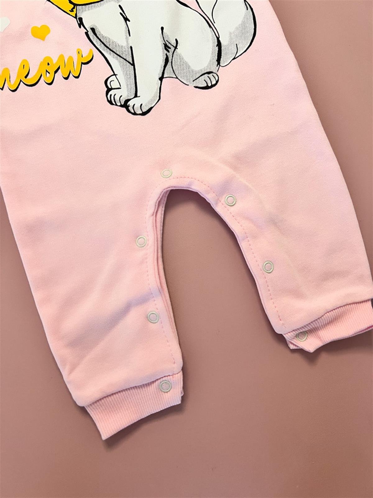 Kız Bebek Pembe Kedili Tulum