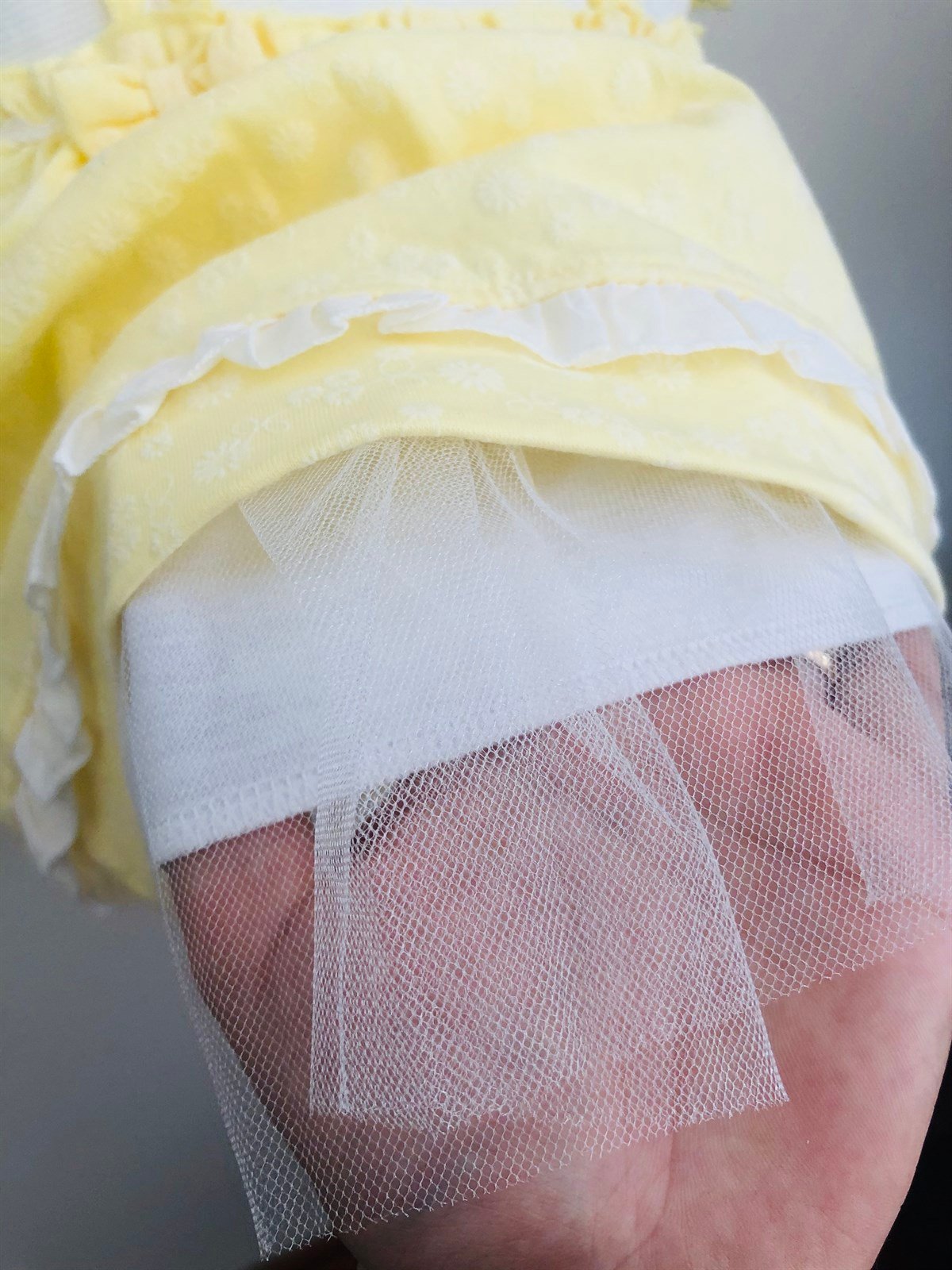 Kız Bebek Sarı Bebe Yakalı Elbise