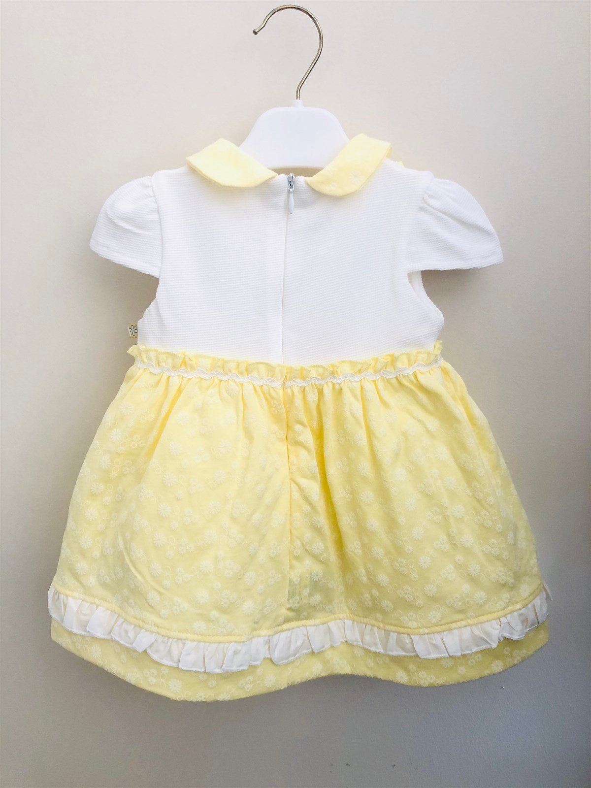 Kız Bebek Sarı Bebe Yakalı Elbise