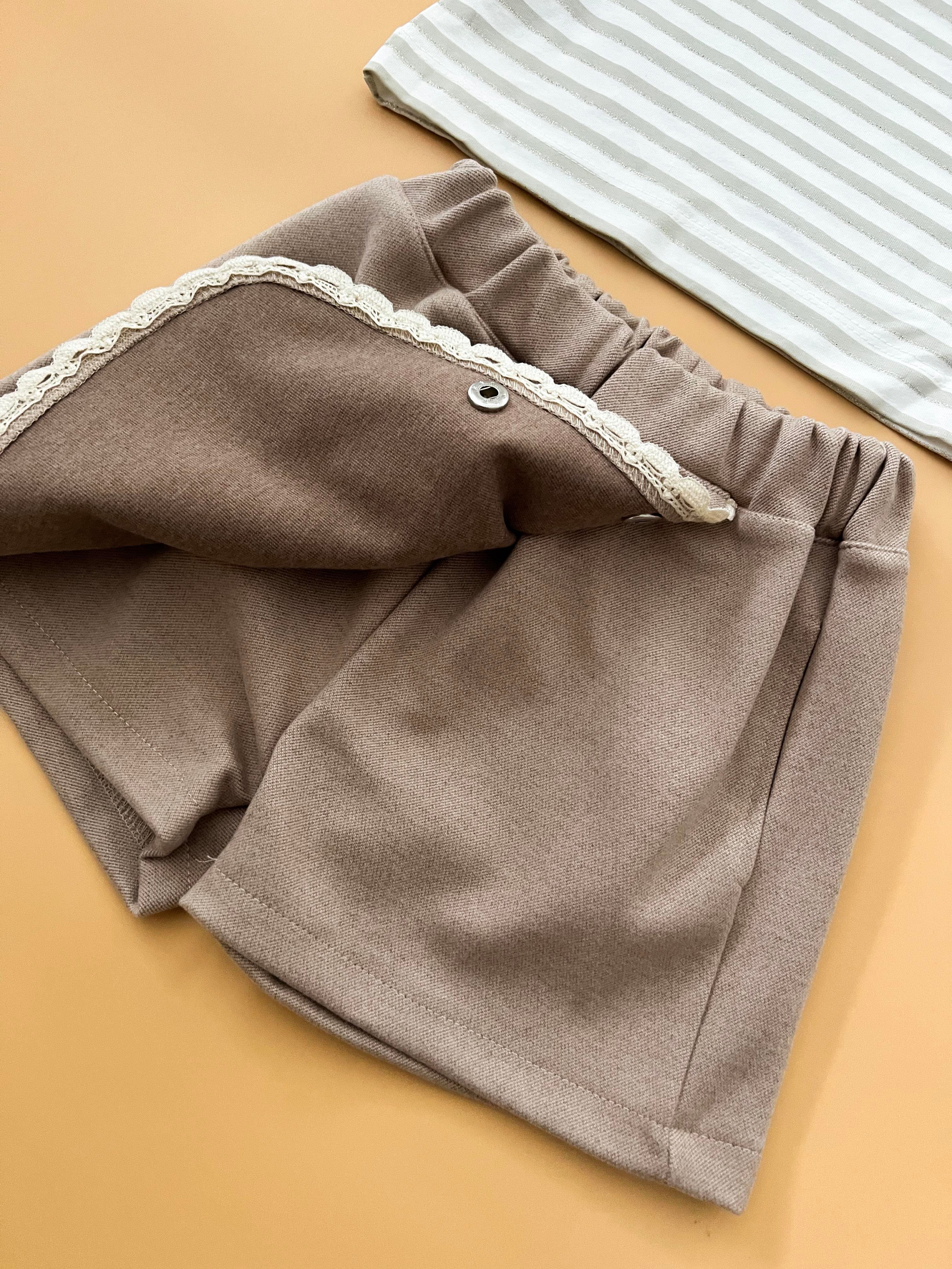 Kız Çocuk Krem Şort Etek